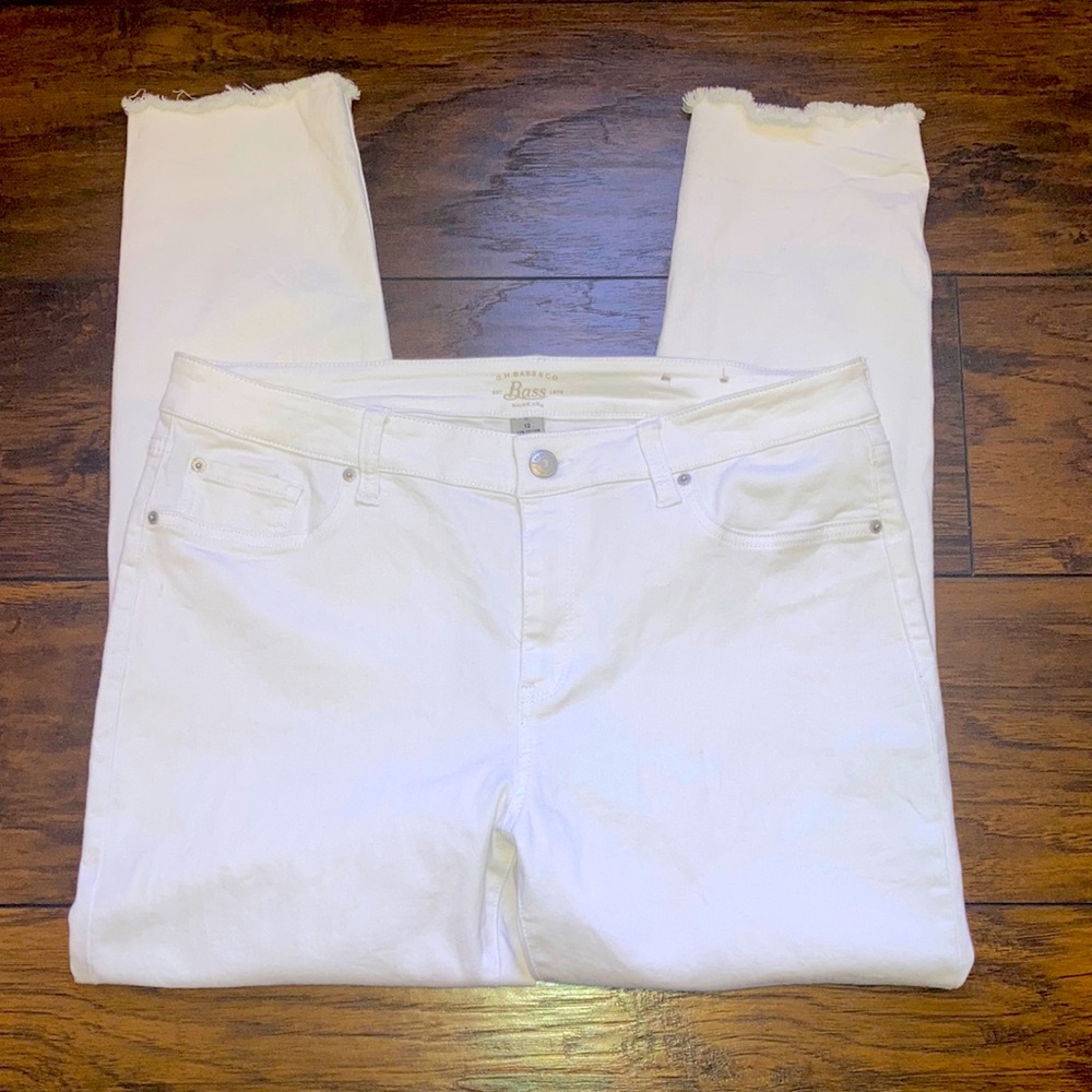 GH Bass Co Cropped Jeans White Women Size 12